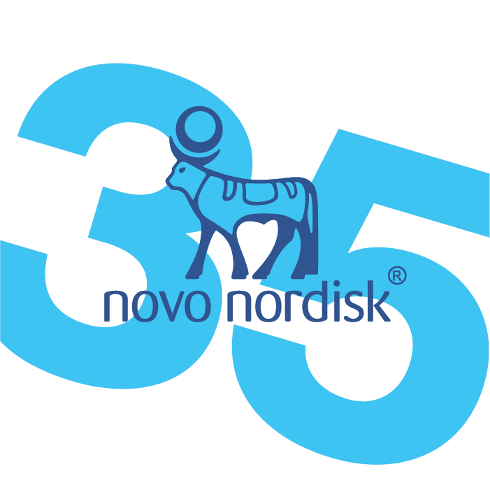 35 years of working with novo nordisk logo